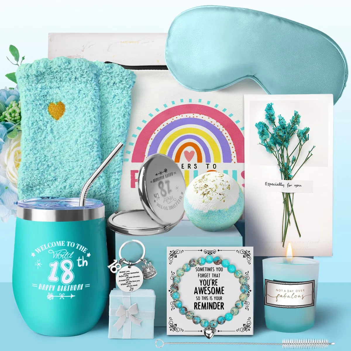 Cadeau de 18e anniversaire pour filles, idée cadeau pour elle, ensemble cadeau d’anniversaire pour fille de 18 ans, sœur, meilleure amie, petite amie, idées cadeau née en 2007