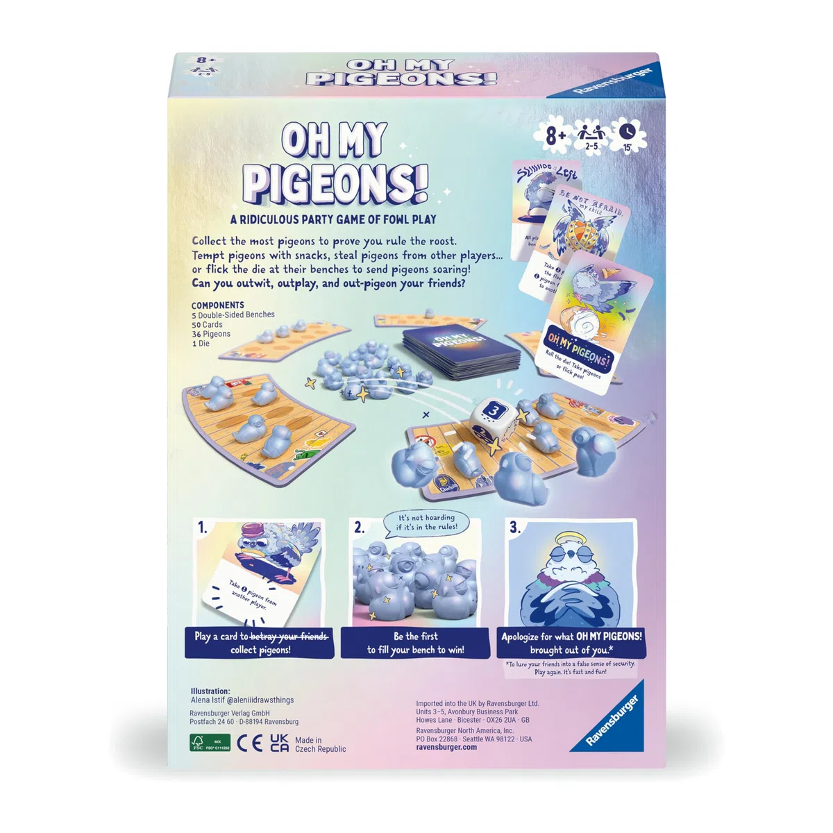 Ravensburger Oh My Pigeons! Jeu Amusant pour fête familiale à partir de 8 Ans