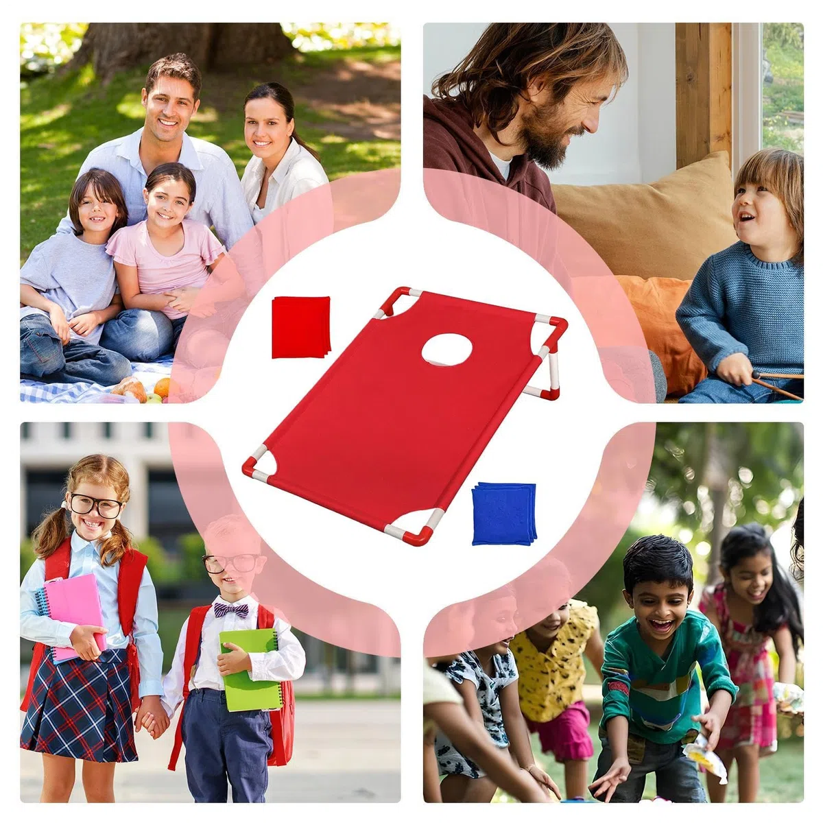 Jeu De Cornhole,Set De Jeu Léger Cornhole | Jeu Portable Gain De Place avec Sac De Rangement pour Jardin Camping Plage Intérieur Extérieur